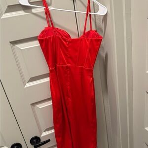 Satin Red Dress for Women